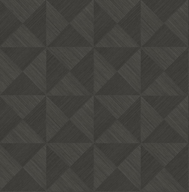 Seabrook Geo Inlay Charcoal Wallpaper