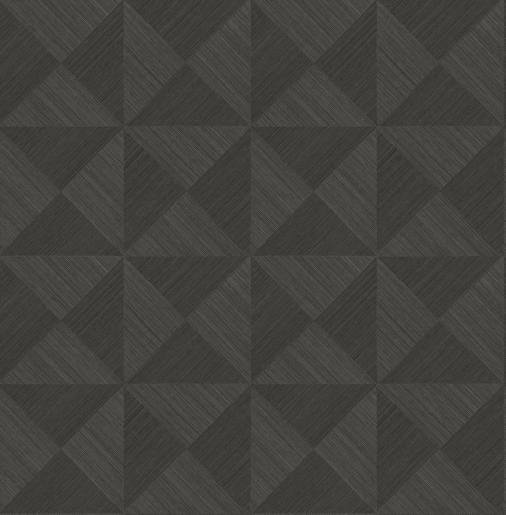 Seabrook Geo Inlay Black Wallpaper