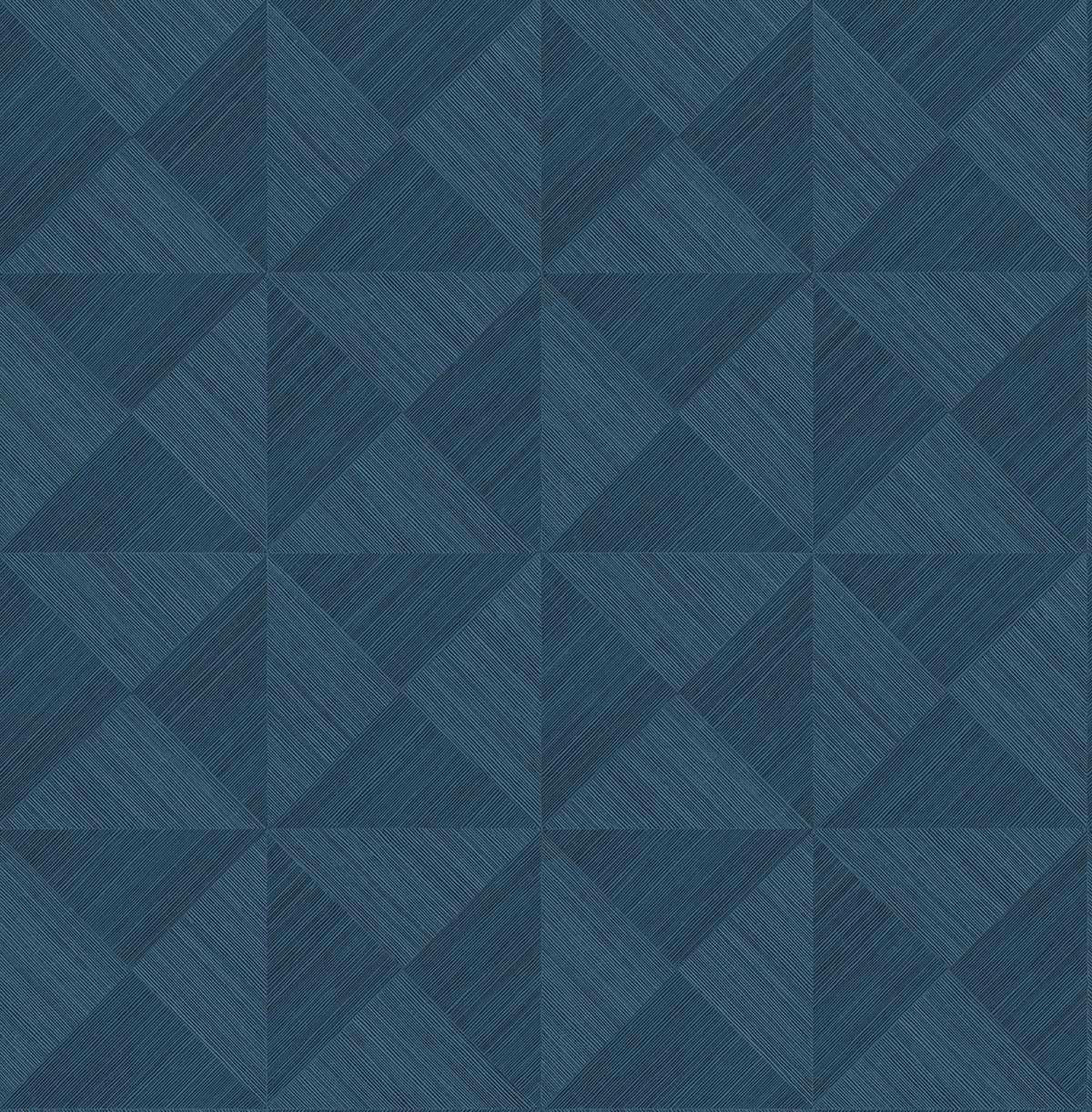 Seabrook Geo Inlay Denim Blue Wallpaper