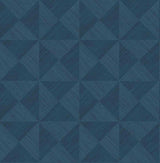 Seabrook Geo Inlay Denim Blue Wallpaper