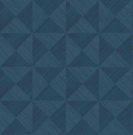 Seabrook Geo Inlay Denim Blue Wallpaper