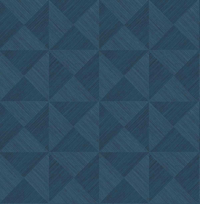 Seabrook Geo Inlay Denim Blue Wallpaper