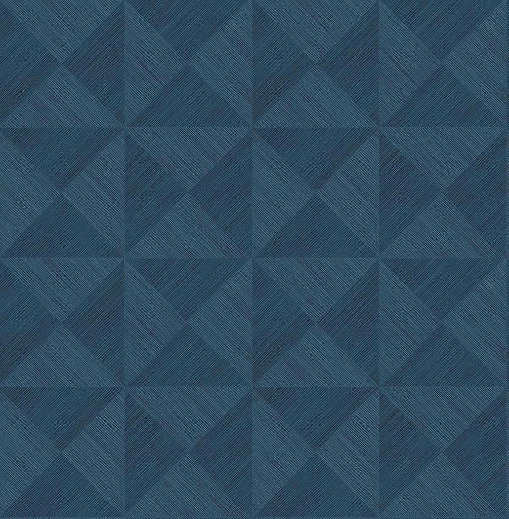 Seabrook Geo Inlay Denim Blue Wallpaper