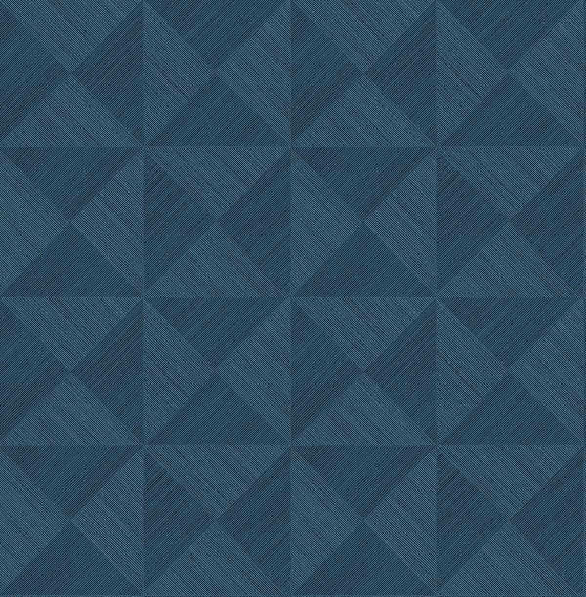Seabrook Geo Inlay Blue Wallpaper
