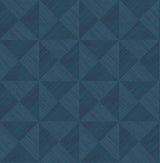 Seabrook Geo Inlay Blue Wallpaper