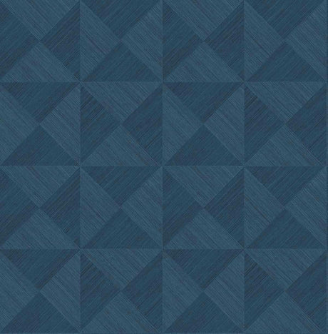 Seabrook Geo Inlay Blue Wallpaper