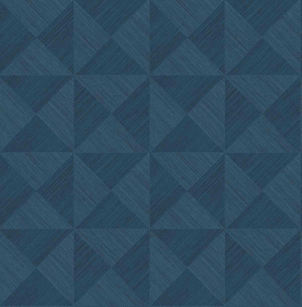 Seabrook Geo Inlay Blue Wallpaper