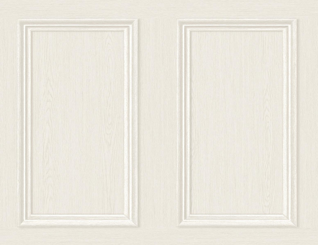 Seabrook Faux Wood Panel Dove Wallpaper