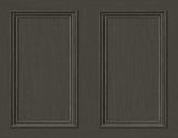 Seabrook Faux Wood Panel Charcoal Wallpaper