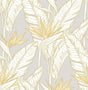 Seabrook Birds of Paradise Grey & Metallic Gold Wallpaper