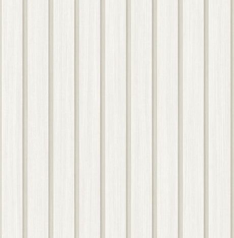 Seabrook Faux Wooden Slats Off-White Wallpaper