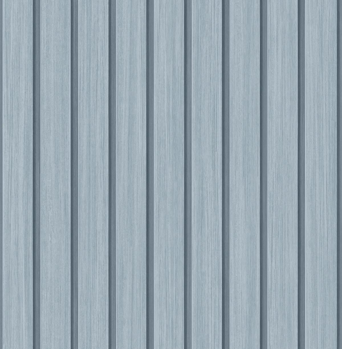 Seabrook Faux Wooden Slats Blue Skies Wallpaper