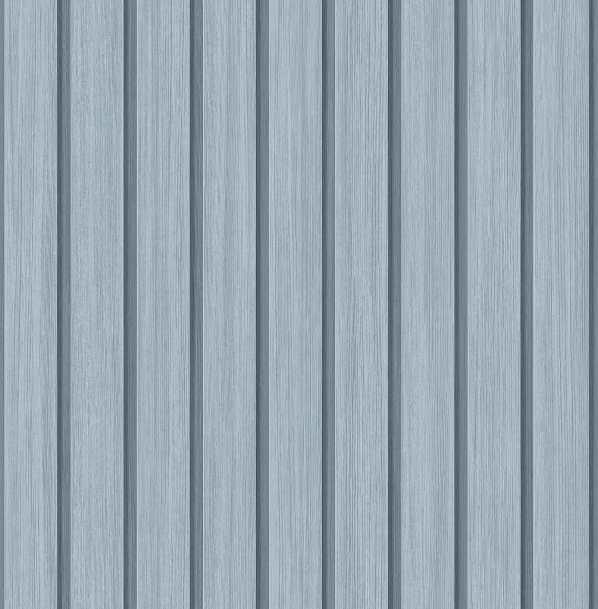 Seabrook Faux Wooden Slats Blue Wallpaper