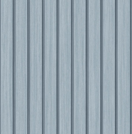 Seabrook Faux Wooden Slats Blue Wallpaper