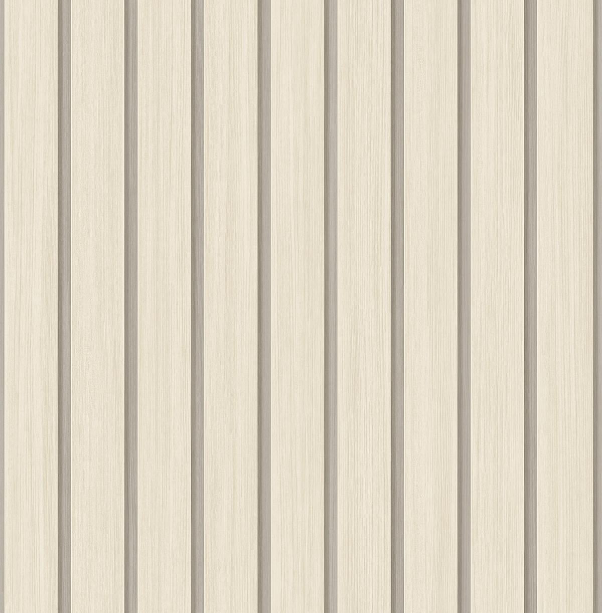 Seabrook Faux Wooden Slats Neutral Wallpaper