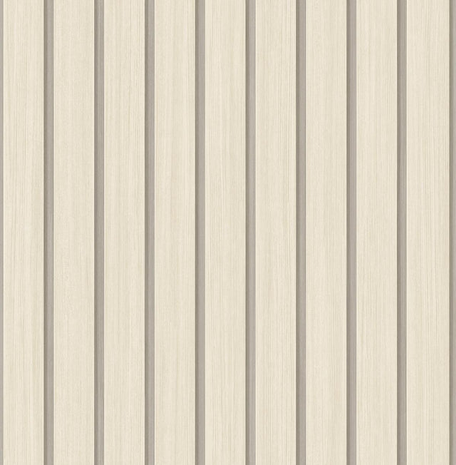 Seabrook Faux Wooden Slats Neutral Wallpaper