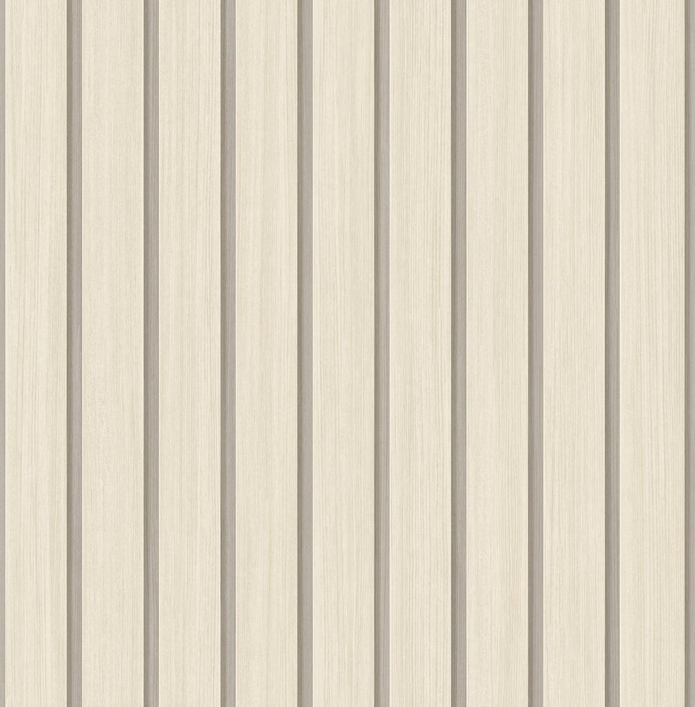 Seabrook Faux Wooden Slats Neutral Wallpaper