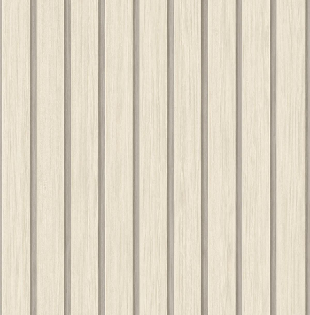 Seabrook Faux Wooden Slats Beige Wallpaper