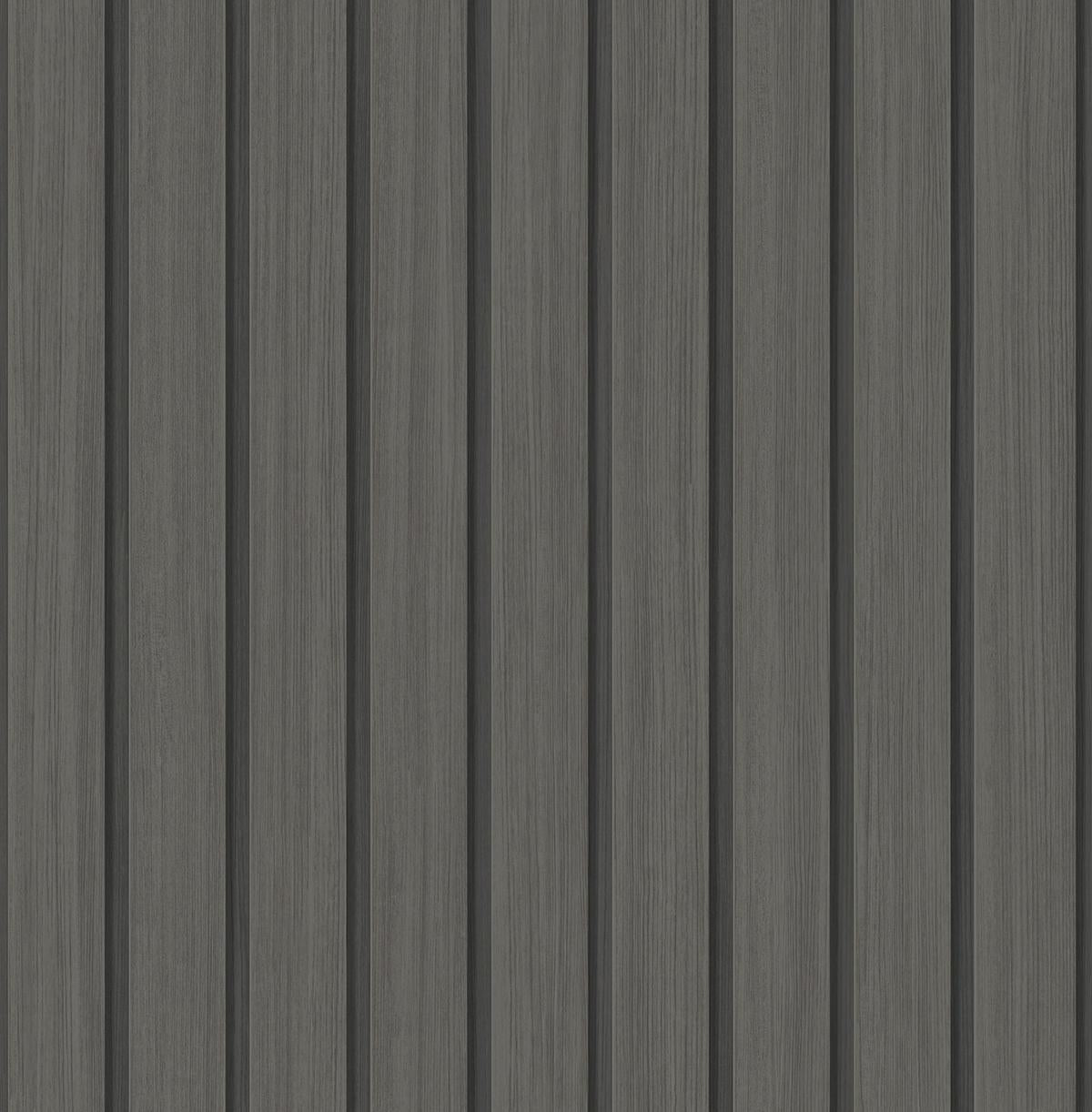 Seabrook Faux Wooden Slats Black Wallpaper