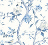 Seabrook Floral Trail Bluestone Wallpaper
