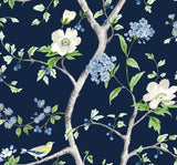 Seabrook Floral Trail Blue Wallpaper
