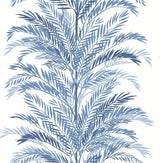 Seabrook Keana Palm Coastal Blue Wallpaper