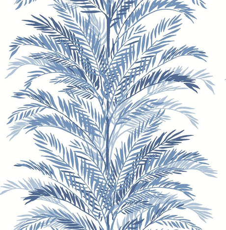 Seabrook Keana Palm Coastal Blue Wallpaper