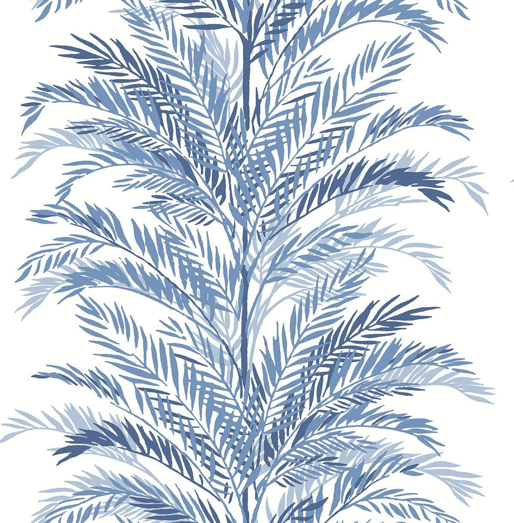 Seabrook Keana Palm Blue Wallpaper