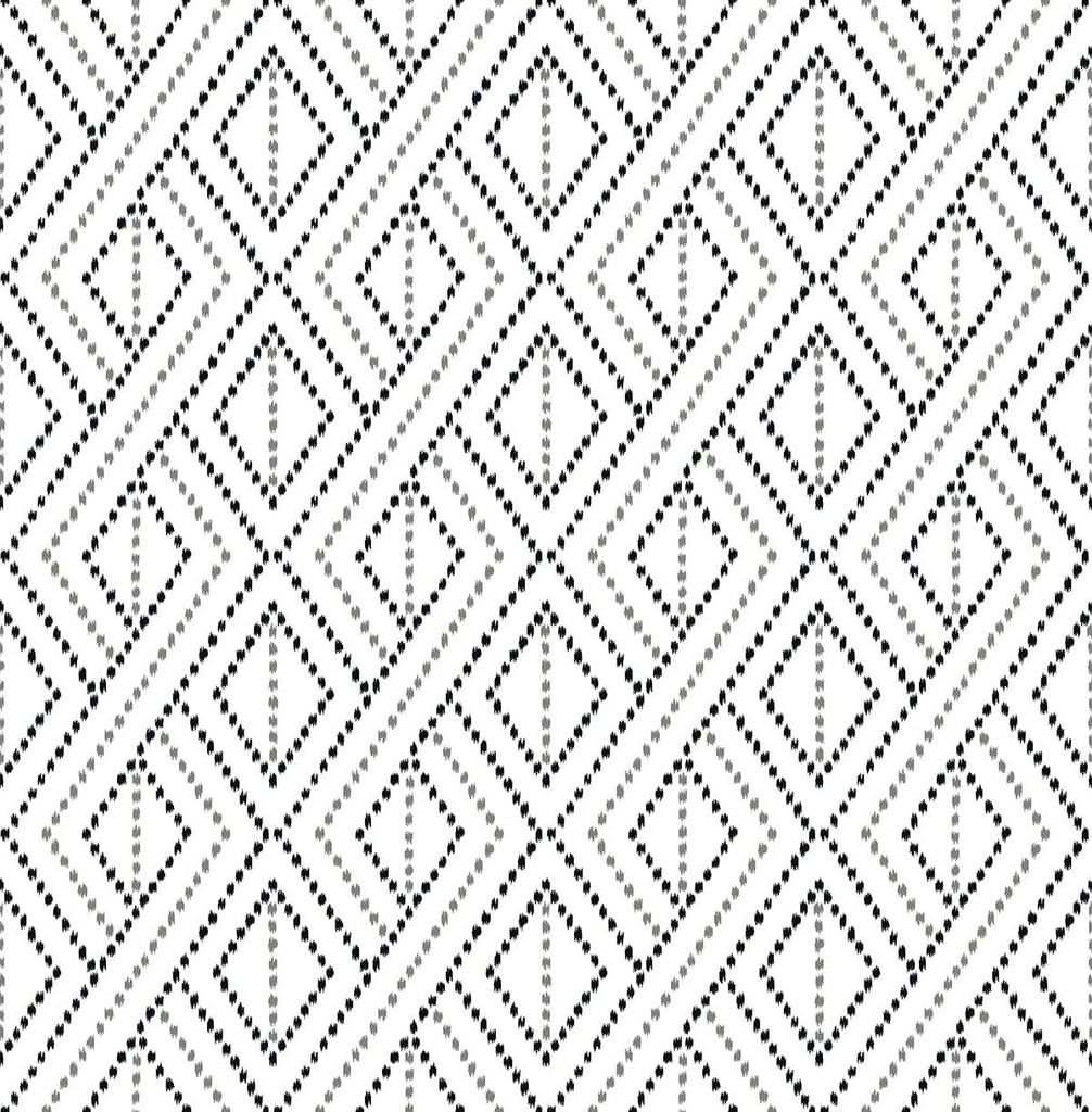 Seabrook Boho Grid Grey Wallpaper
