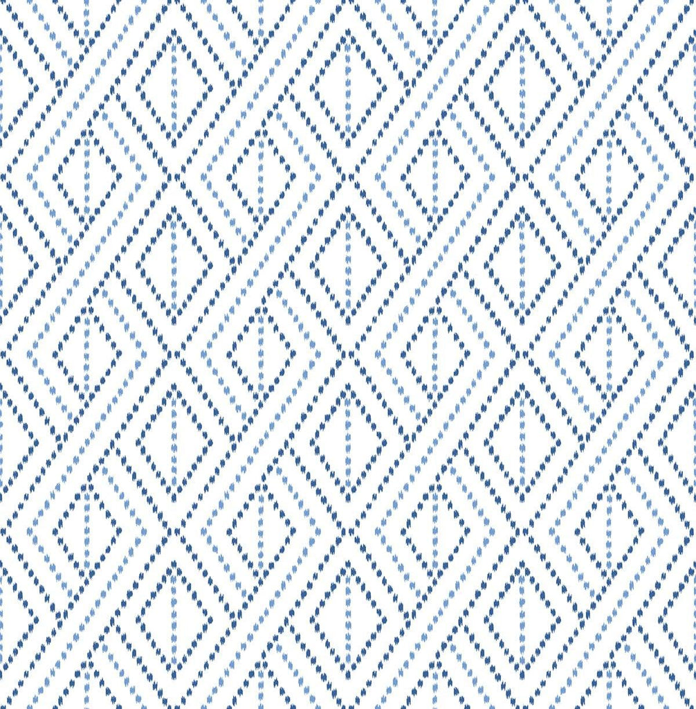 Seabrook Boho Grid Denim Blue Wallpaper