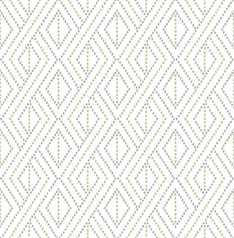 Seabrook Boho Grid Argos Grey & Yellow Wallpaper