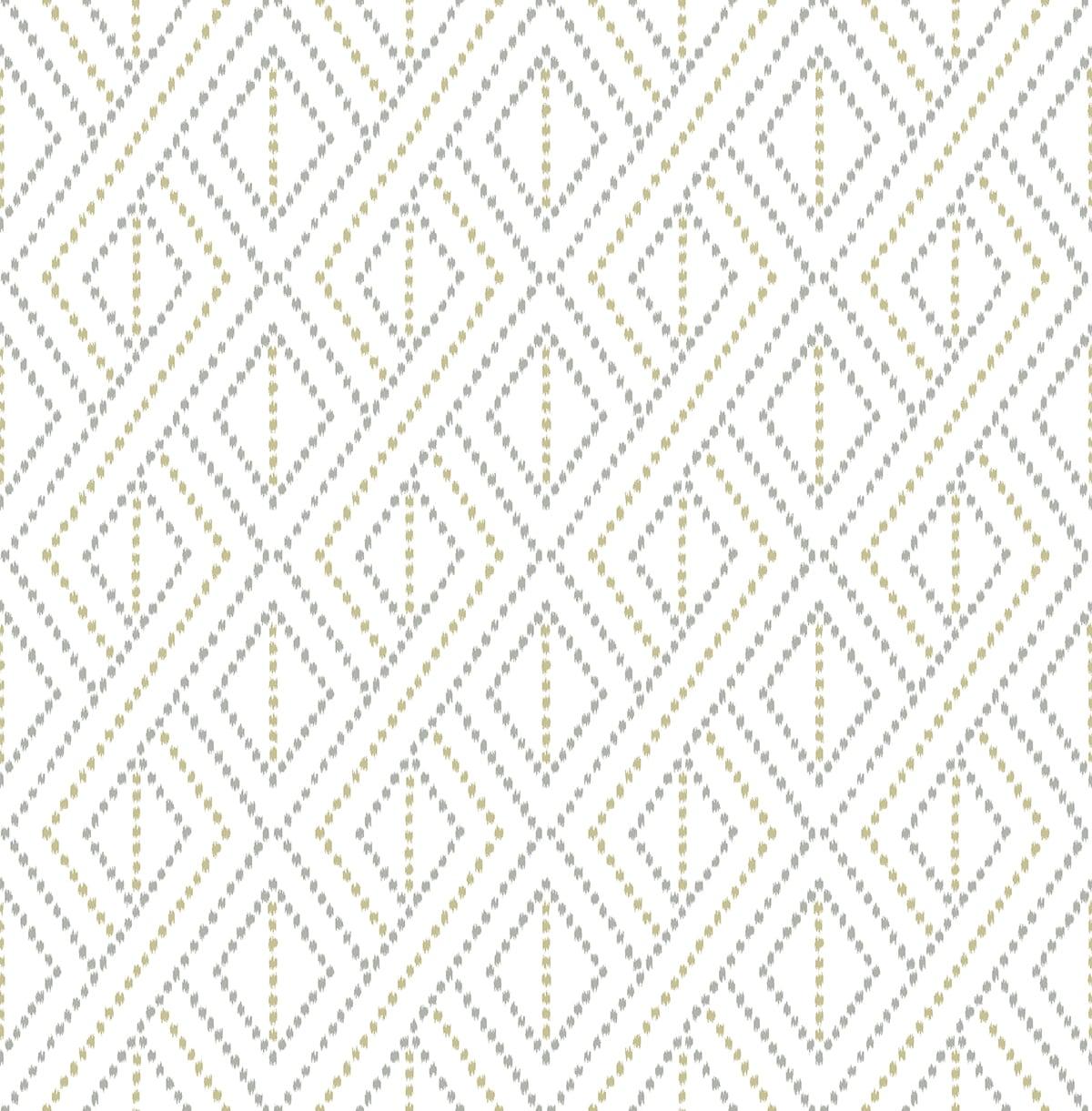 Seabrook Boho Grid Yellow Wallpaper