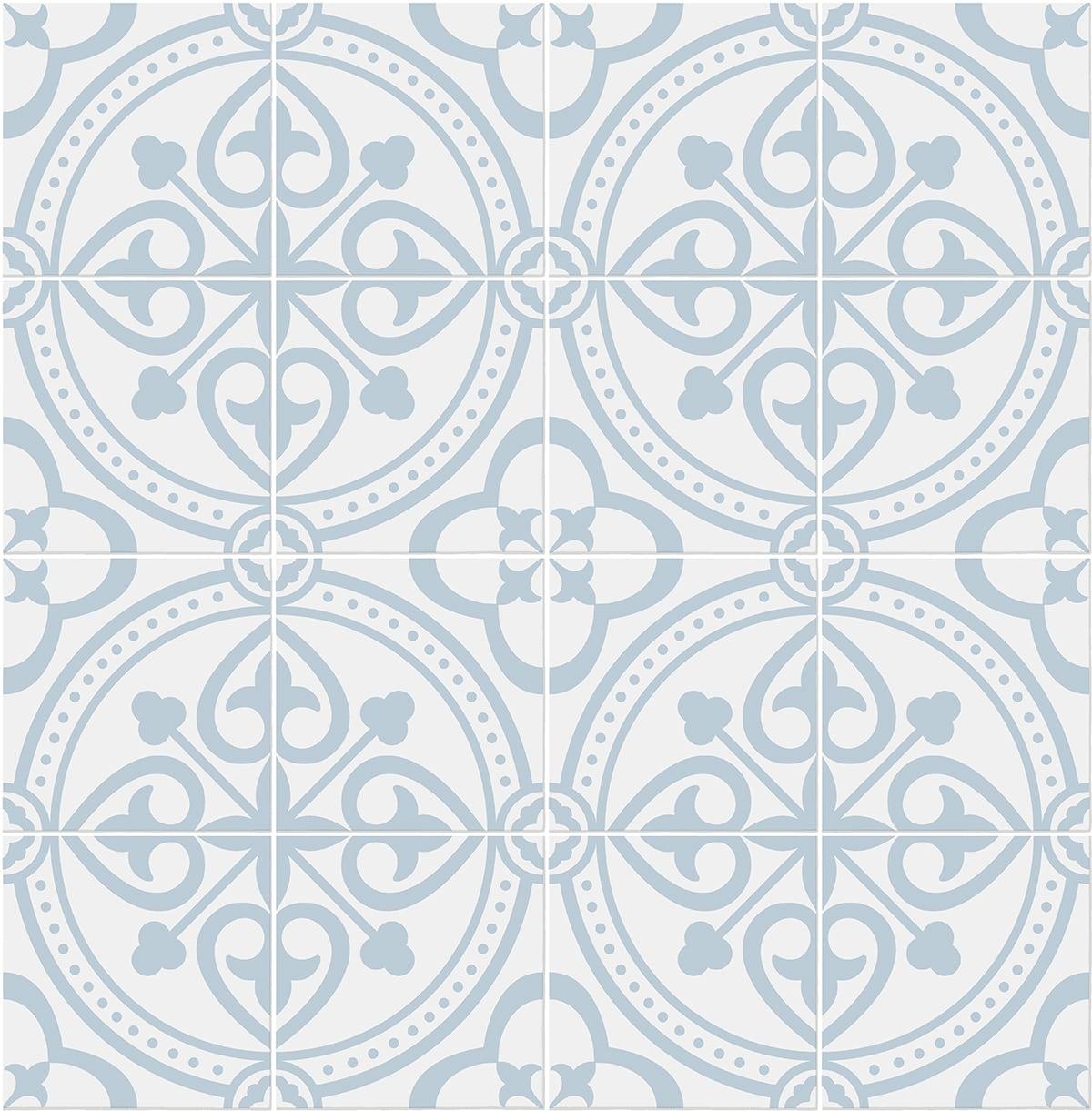 Seabrook Villa Mar Tile Blue Wallpaper