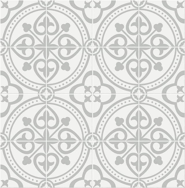 Seabrook Villa Mar Tile Harbor Mist Wallpaper