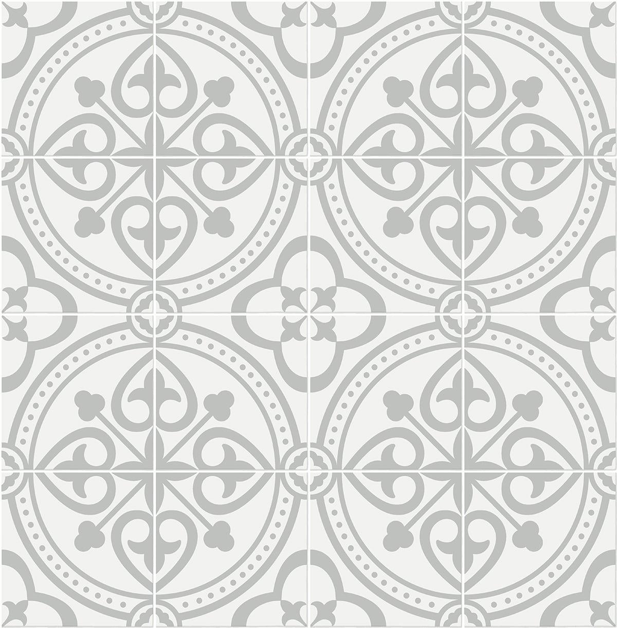 Seabrook Villa Mar Tile Grey Wallpaper