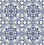 Seabrook Villa Mar Tile Denim Blue Wallpaper