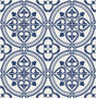 Seabrook Villa Mar Tile Denim Blue Wallpaper