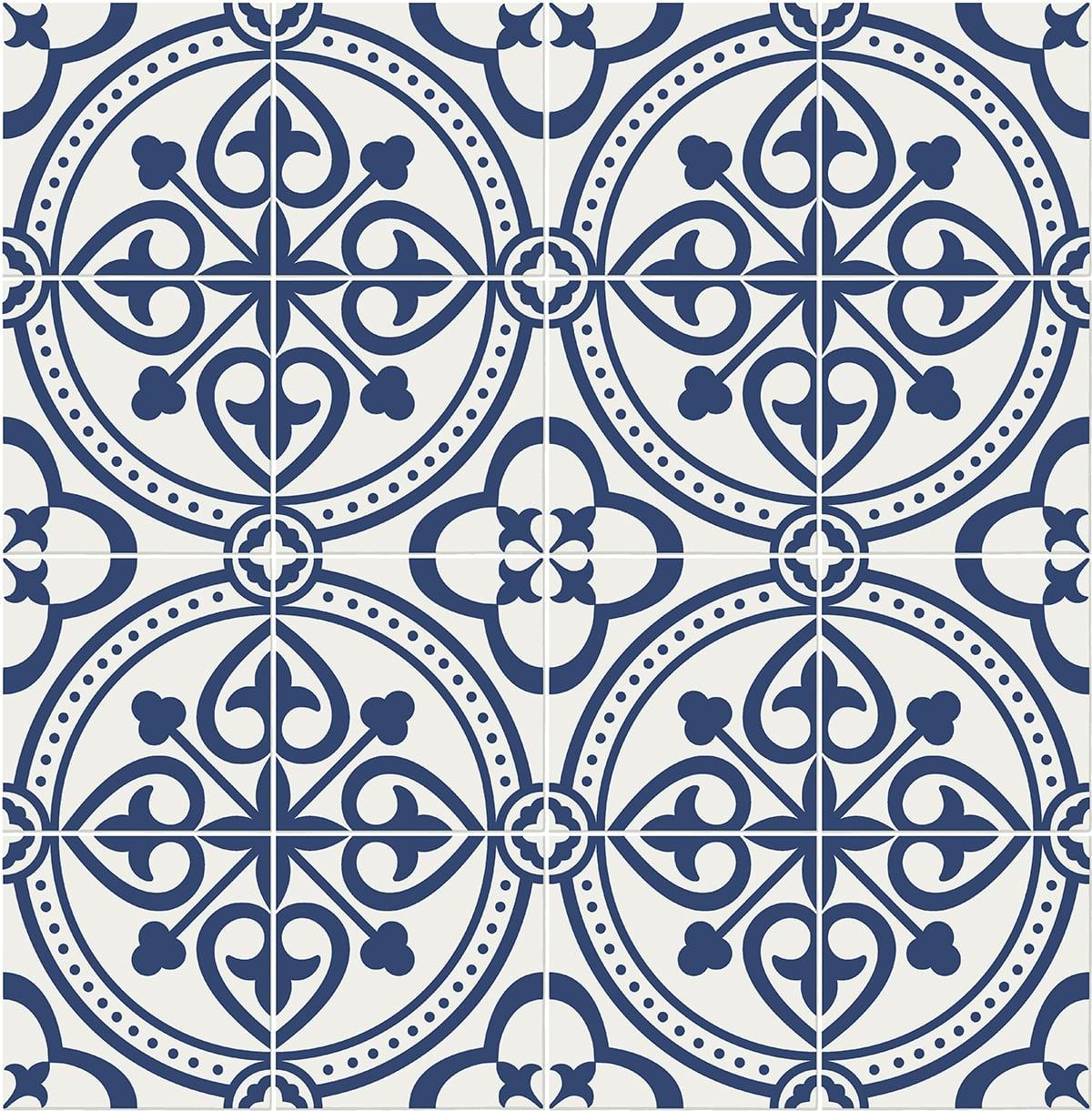 Seabrook Villa Mar Tile Blue Wallpaper