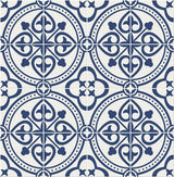 Seabrook Villa Mar Tile Blue Wallpaper