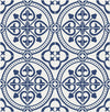Seabrook Villa Mar Tile Denim Blue Wallpaper