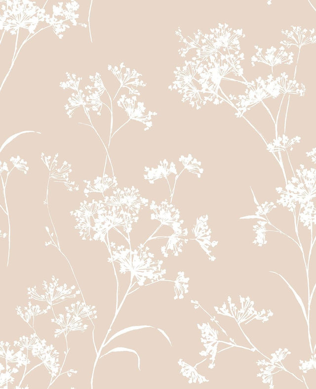 Seabrook Floral Mist Peach Petal Wallpaper
