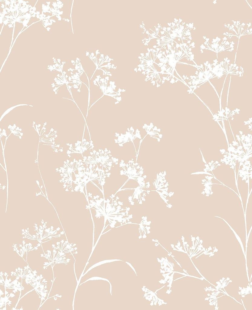 Seabrook Floral Mist Peach Petal Wallpaper