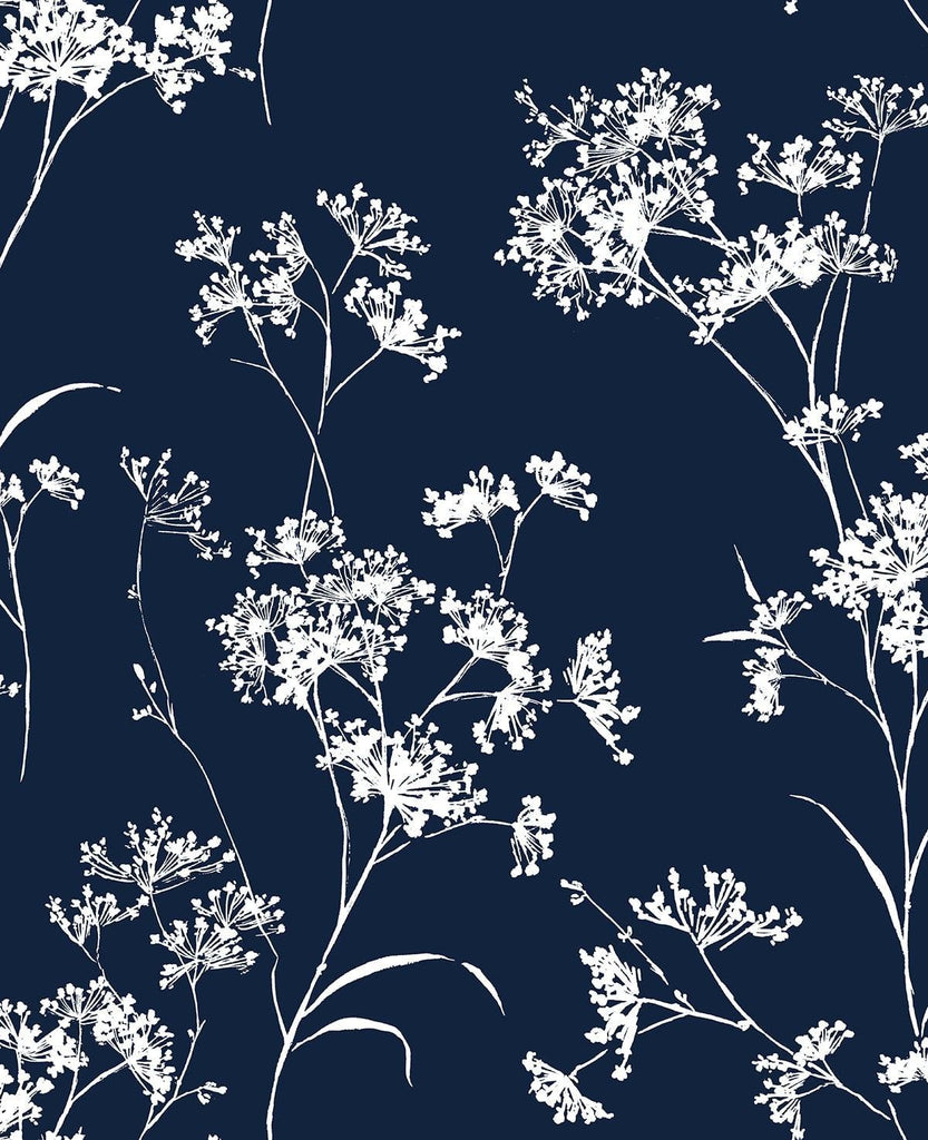 Seabrook Floral Mist Hampton Blue Wallpaper