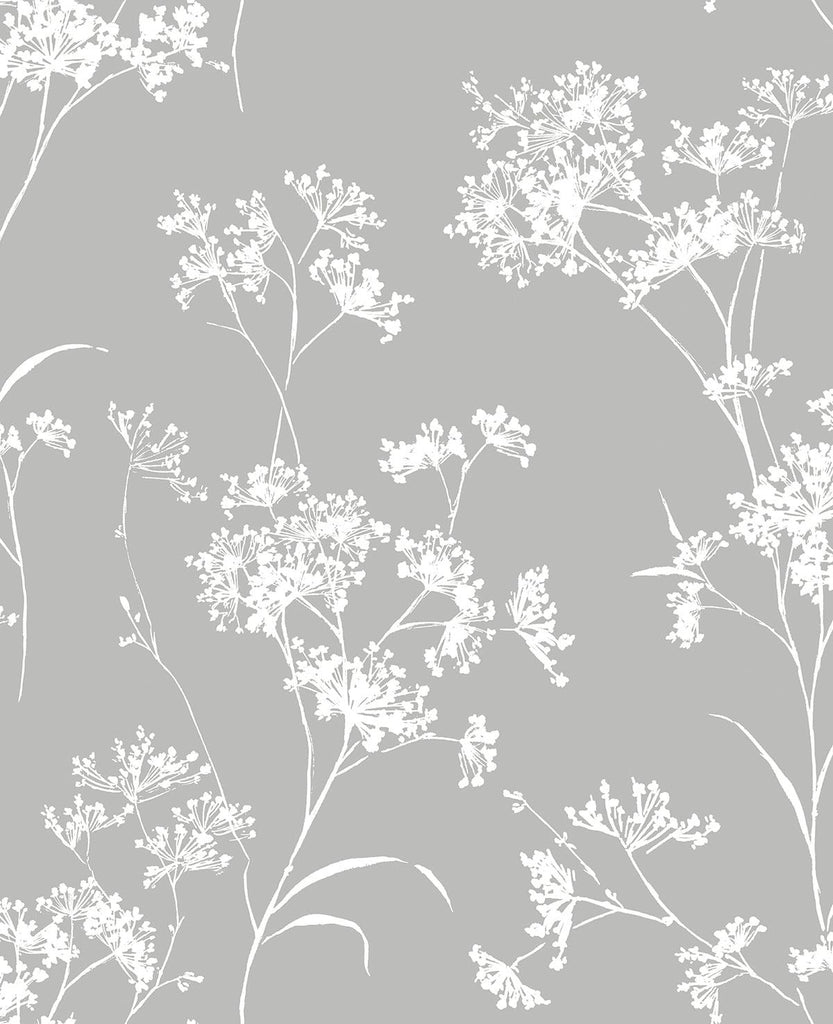 Seabrook Floral Mist Grey Wallpaper