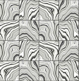 Seabrook Marbled Tile Silver Wallpaper
