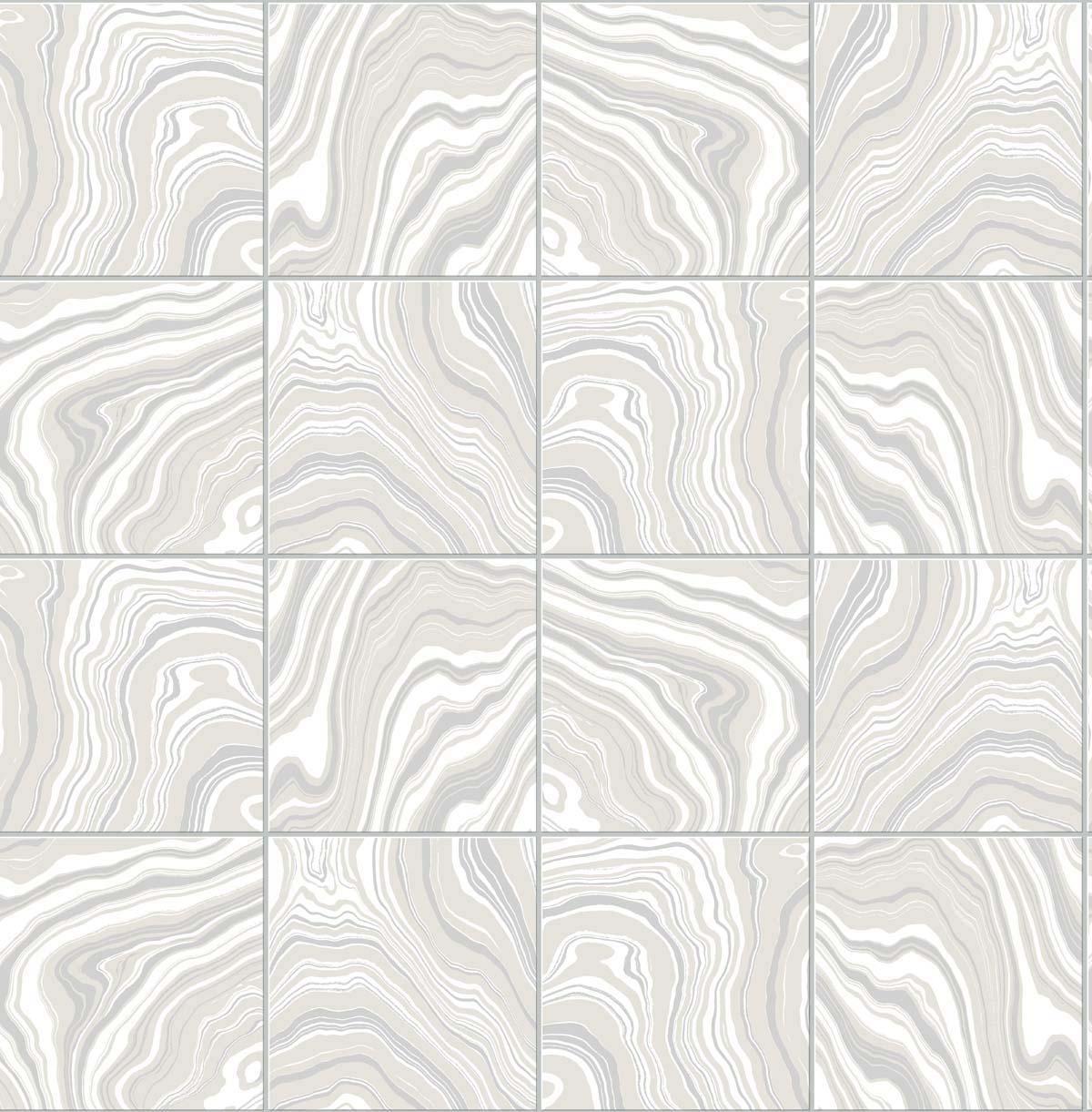 Seabrook Marbled Tile Quartz Wallpaper