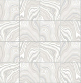 Seabrook Marbled Tile Grey Wallpaper