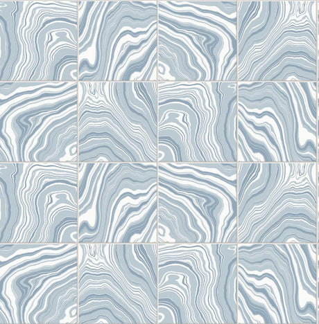 Seabrook Marbled Tile Lakeside Wallpaper