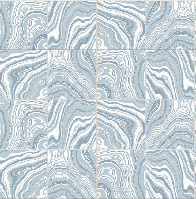 Seabrook Marbled Tile Lakeside Wallpaper