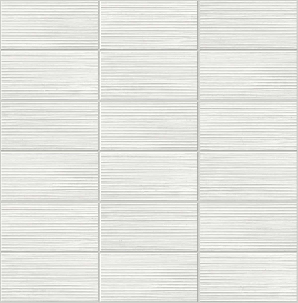 Seabrook Rib Tile Grey Wallpaper